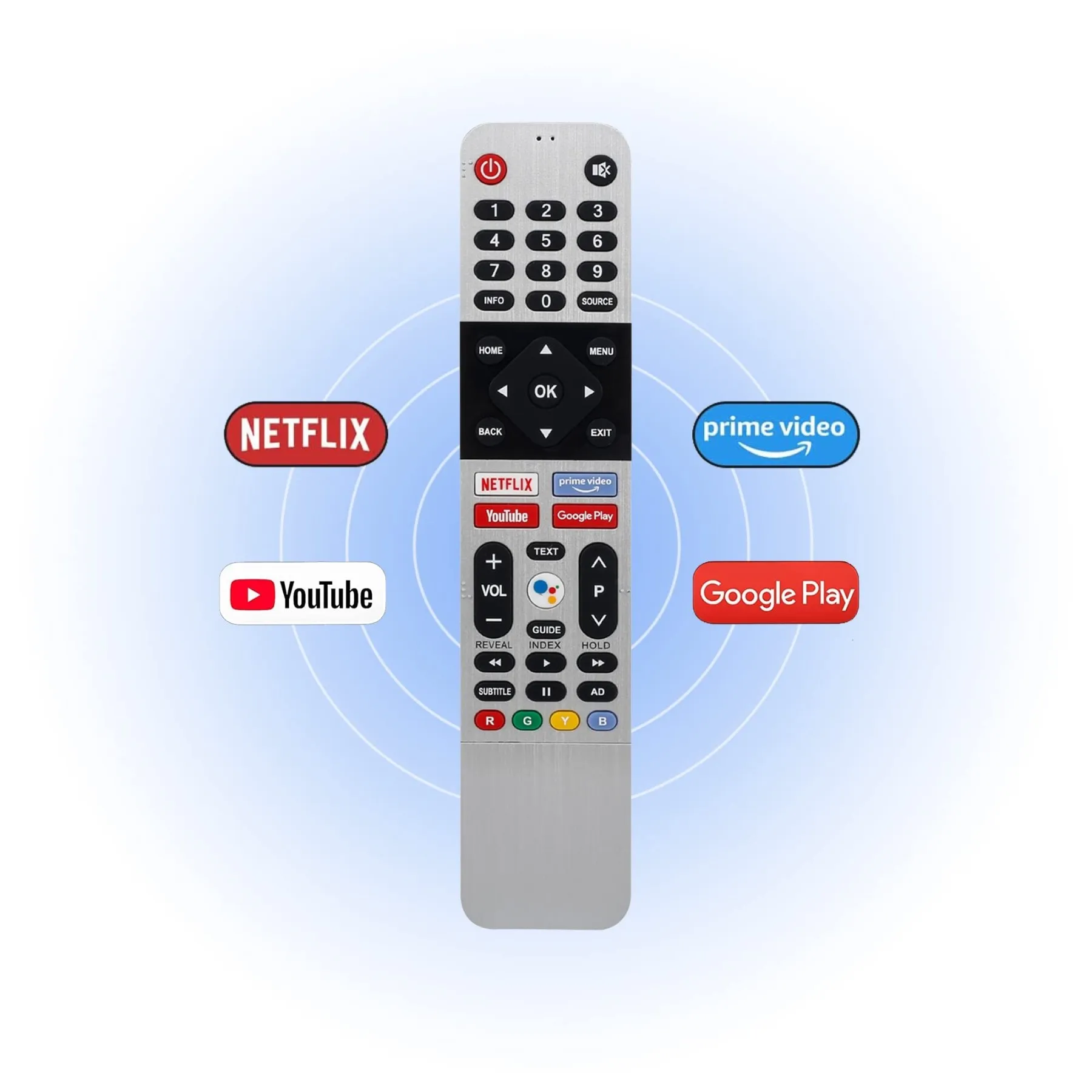 telecommande-tv-iris-telefunken-android-vayno-tunisie Télécommande TV Android IRIS Telefunken vue de face