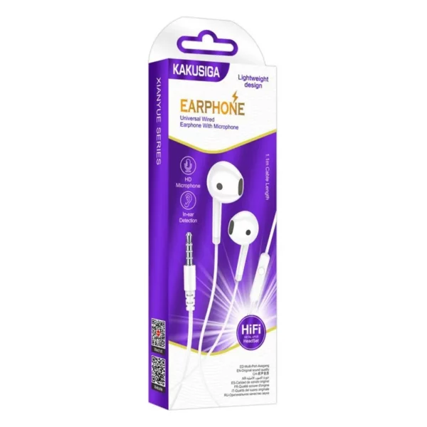 Écouteur KAKU avec micro intégré et câble Jack 3.5mm.