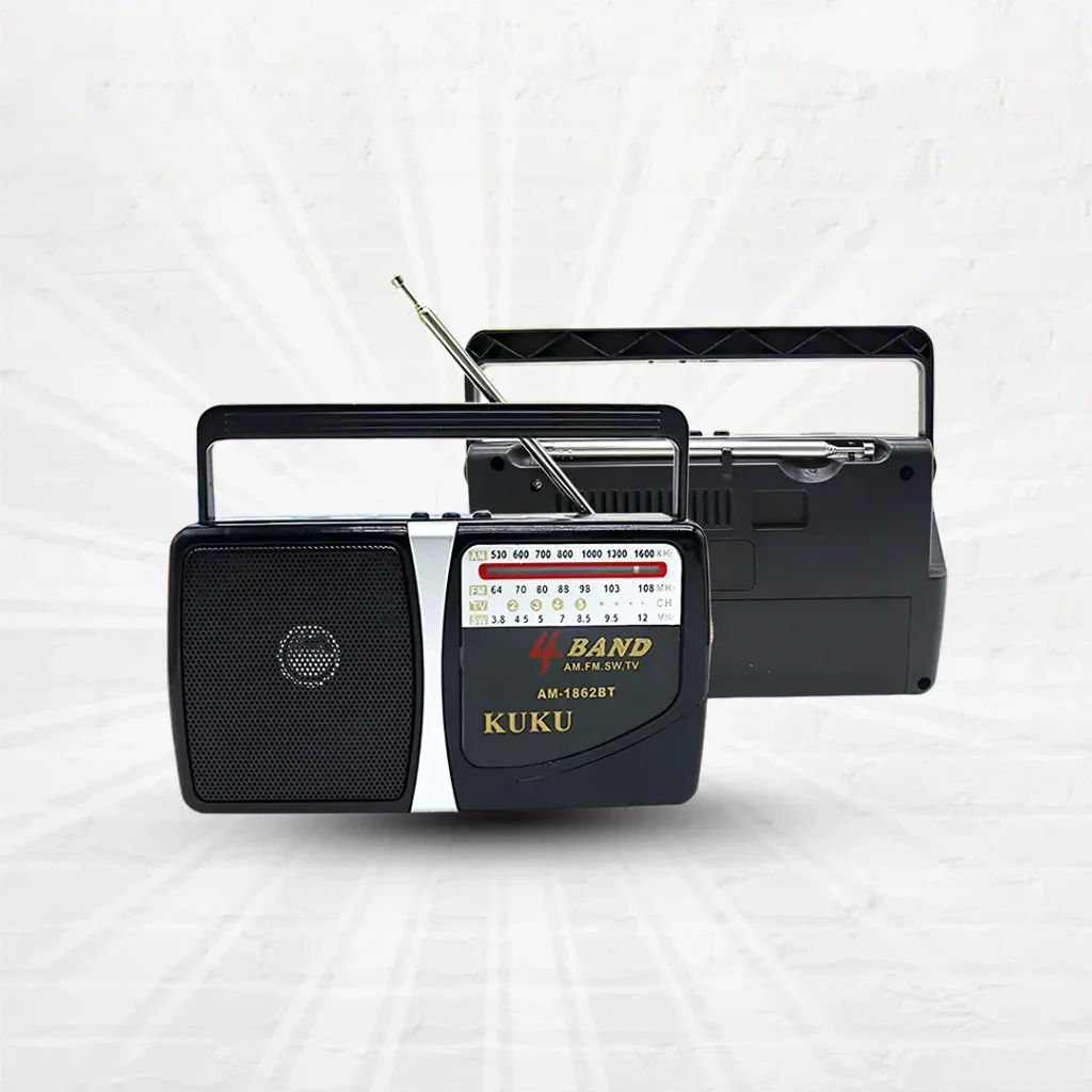 Radio portable rechargeable RD-302BT vue latérale.
