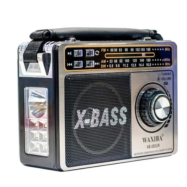 Radio portable Xbass XB-282BT avec lecteur MP3 USB/SD/TF et torche LED.